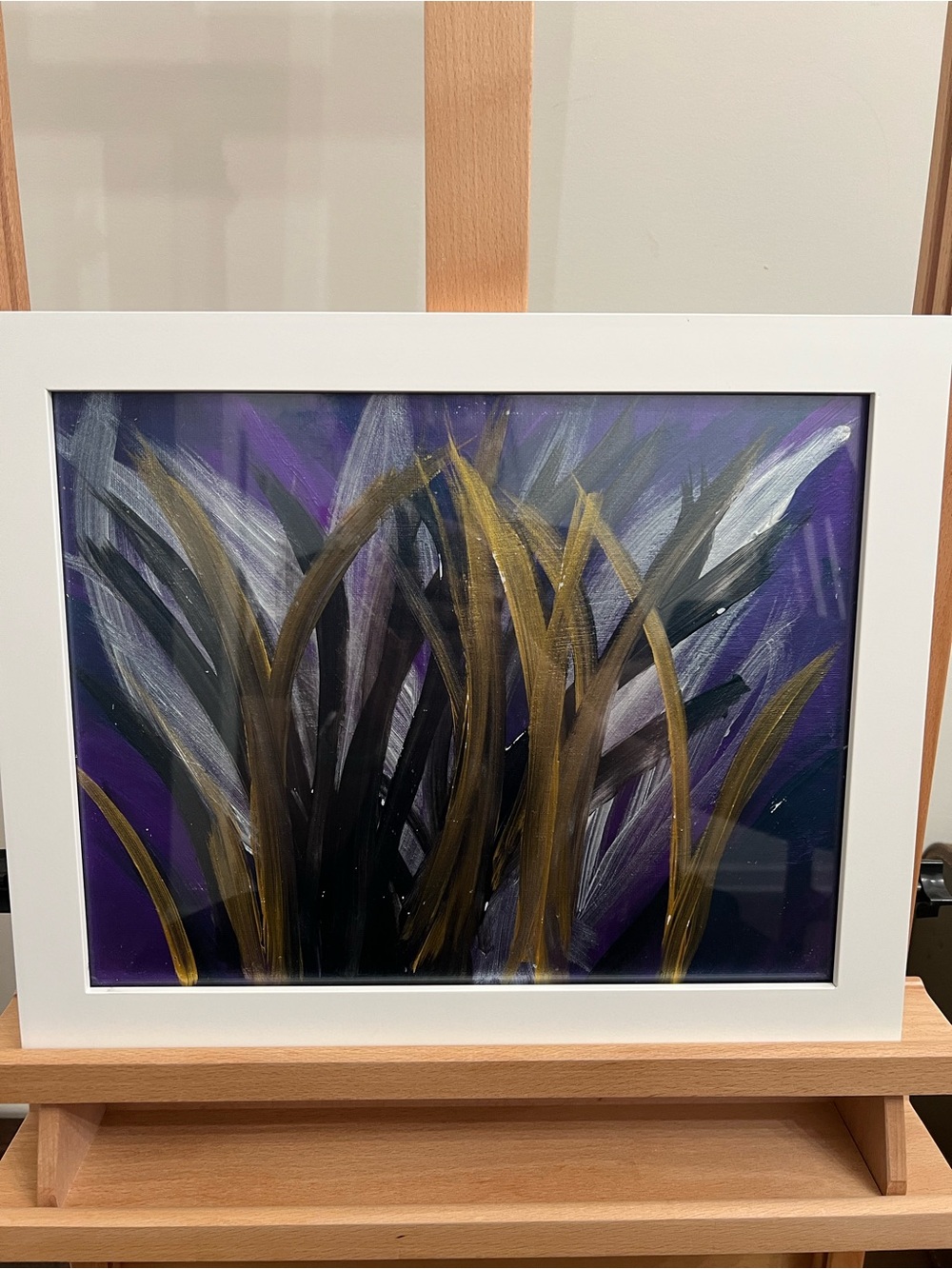Abstract Purple & Gold Framed Wall Art